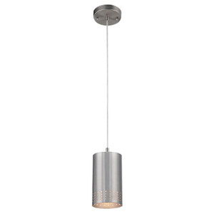Westinghouse 6101200 - 1-Light Brushed Nickel Cylinder Mini Pendant - 5 in Diameter