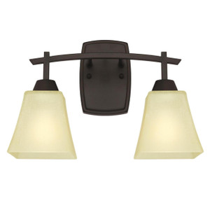 Westinghouse 6307400 - 2-Light Oil Rubbed Bronze Vanity Light - 14-15/16 in Wide