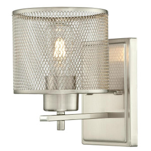 Westinghouse 6327800 - 1-Light Brushed Nickel Wall Sconce - 9 in High - Mesh Shade - Morrison