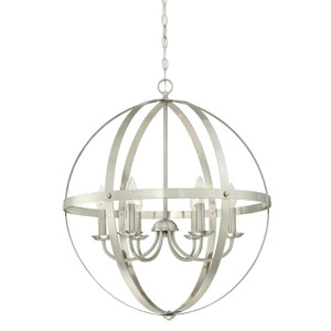 Westinghouse 6328300 - 6-Light Brushed Nickel Orb Chandelier - 24 in Diameter - Stella Mira