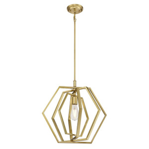Westinghouse 6351200 - 1-Light Champagne Brass Geometric Pendant - 18-1/4 in Wide - Holly