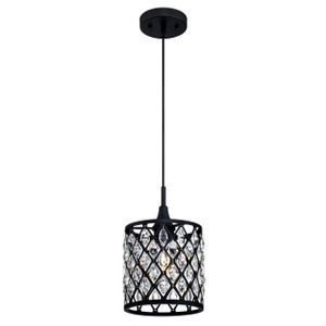 Westinghouse 6362700 - 1-Light Matte Black Mesh Mini Pendant - 7-3/4 in Diameter