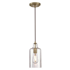 Westinghouse 6371400 - 1-Light Antique Brass Mini Pendant - 5 in Diameter