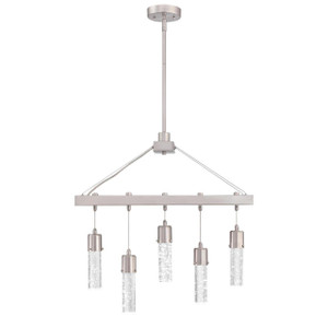 Westinghouse 6371900 - 34W LED 5-Light Brushed Nickel Linear Chandelier - 24 in Wide