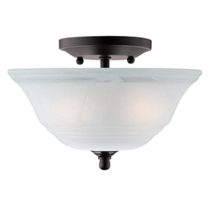 Westinghouse 6622300 - 2-Light Oil Rubbed Bronze Semi-Flush Mount - 10-1/8 in Diameter