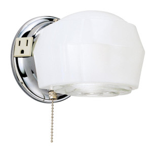 Westinghouse 6640200 - 1-Light Chrome Wall Fixture with Pull Chain - 5-1/4 in Wide