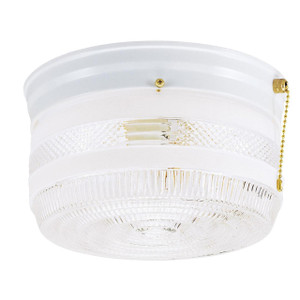 Westinghouse 6734500 - 2-Light White Flush Mount with Pull Chain - 8-3/4 in Diameter