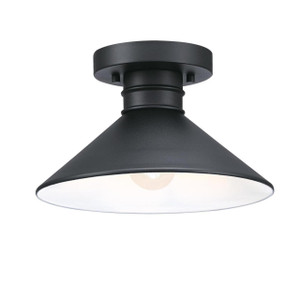 Westinghouse 6112900 - 1-Light Textured Black Outdoor Flush Mount - 11 in Diameter