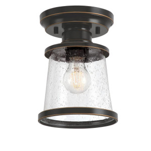 Westinghouse 6113000 - 1-Light Amber Bronze Outdoor Ceiling Light - 6-3/4 in Diameter