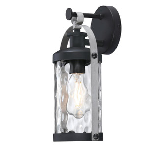 Westinghouse 6113400 - Matte Black and Antique Pewter Outdoor Wall Lantern - 13-3/4 in High