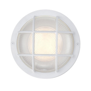Westinghouse 6113900 - 12W LED Textured White Bulkhead Outdoor Wall Light - 7-3/4 in Diameter