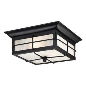 Westinghouse 6204800 - 2-Light Textured Black Outdoor Flush Mount - 11 in Square