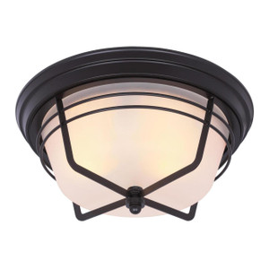 Westinghouse 6230300 - 2-Light Weathered Bronze Outdoor Flush Mount - 12-5/8 in Diameter