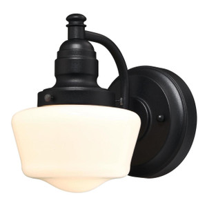 Westinghouse 6314300 - 1-Light Textured Black Schoolhouse Outdoor Wall Light - 8-3/16 in High