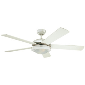 Westinghouse 7233600 - 52 in White 5-Blade Ceiling Fan with LED Light - Comet