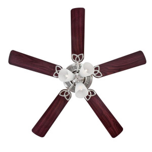 Westinghouse 7237100 - 52 in Brushed Nickel 5-Blade Ceiling Fan with LED Light - Vintage