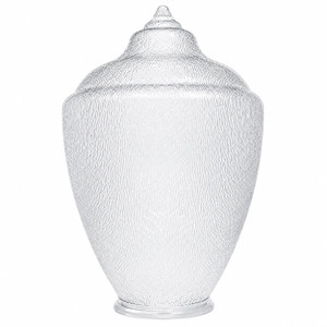 23" Clear Textured Acorn Lamp Post Globe Replacement – 8" Neck Lip 