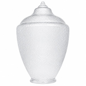 23" Clear Textured Acorn Lamp Post Globe Replacement - 8" Neck Lip 