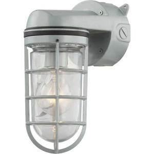 Volume Lighting V9851-20 - Silver Gray Caged Jelly Jar Wall Light - Clear Glass