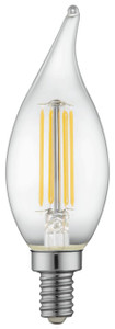 TCP FF11D6050E12SCL95 - 5W Clear F11 LED Filament Flame Tip Bulb - E12 Base - 5000K