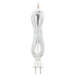Westinghouse 7010000 - 8 ft White SPT-1 Cord Set - Polarized Plug - 18-2 Wire