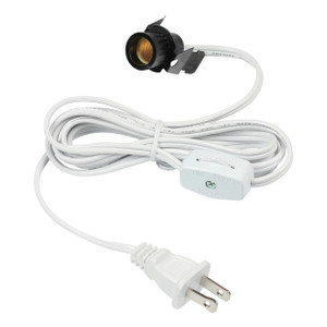 Westinghouse 7010800 - 6 ft White Cord Set with Candelabra Snap-In Socket and Cord Switch