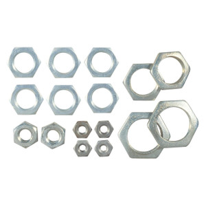 Westinghouse 7015200 - Metallic Silver Steel Assorted Hex Nuts - 16 Pack
