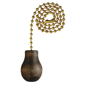 Westinghouse 7701300 - Polished Brass Wooden Knob Ceiling Fan Pull Chain - 12 in Beaded Chain