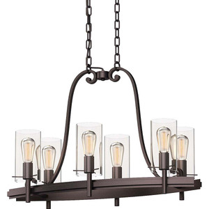 Volume Lighting V2026-79 Antique Bronze Hanging Linear Chandelier