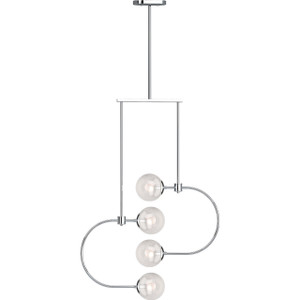 Volume Lighting V2064-3 - Chrome Pendant Chandelier - Clear Glass Globes