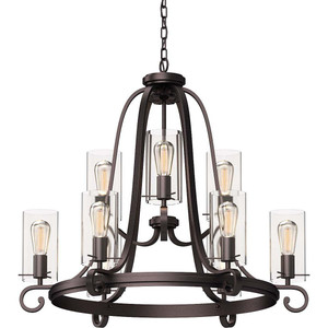 Volume Lighting V2079-79 Indoor Antique Bronze Hanging Chandelier
