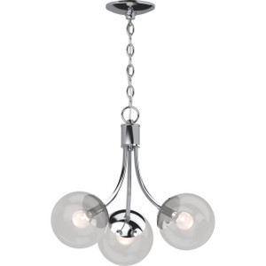 Volume Lighting V2123-3 Chrome French Inspired Hanging Chandelier