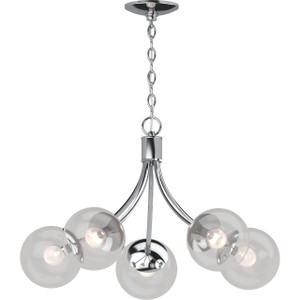 Volume Lighting V2125-3 Chrome French Inspired Hanging Chandelier