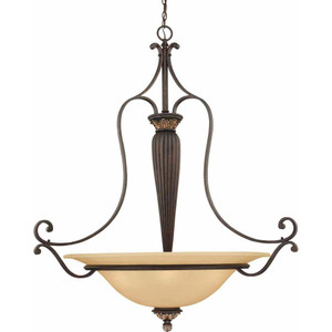 Volume Lighting V2225-82 Vintage Bronze with Antique Gold Pendant