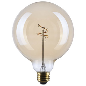 Satco S14214 - 3.5W G40 Clear Amber LED Filament Globe Bulb - 2000K 