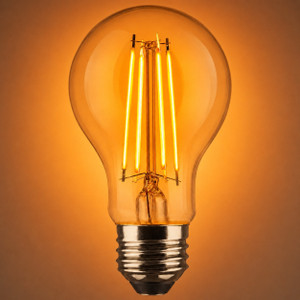 Satco S14385 - 8W A19 LED Orange Filament Light Bulb 