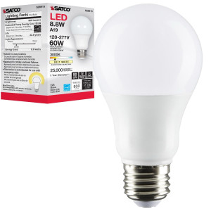 Satco S28915 - 8.8A19/LED/930/120-277V - A19 LED Bulb - 8.8W - 3000K