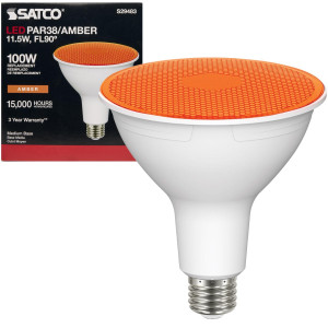 Satco S29483 11.5PAR38/LED/90'/AMBER - Amber PAR38 LED Lamp