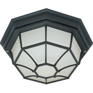 Satco 60-3452 - Black Outdoor Flush Mount Ceiling Light - Wet Rated