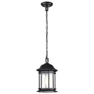  Satco 60-6117 Matte Black Hanging Light with Clear Glass 