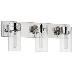  Satco 60-7633 Polished Nickel Vanity Light with Clear Glass 