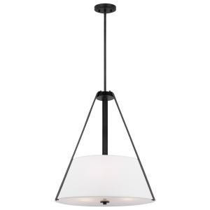  Satco 60-7696  Black Pendant Light with Faux Leather Wrapped Straps 