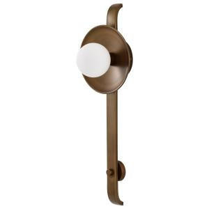  Satco 60-7742 Natural Brass Wall Sconce Light with Frosted Glass 