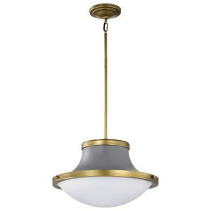  Satco 60-7918 Matte Gray Pendant Light with White Opal Glass 