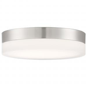  Satco 62-558 Brushed Nickel Flush-Mount Light with Frosted Etched Glass 