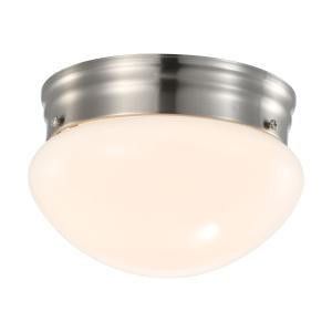  Satco 62-1564 Brushed Nickel LED Flush-Mount Light with Frosted Glass 