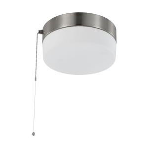  Satco 62-1566 Brushed Nickel LED Flush-Mount Fixture with Pull Chain 