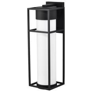  Satco 62-1613 Matte Black Wall Lantern Light with White Opal Glass 