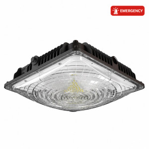 LED Emergency Battery Backup Square Garage Canopy Fixture