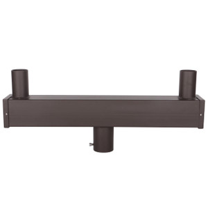 Double Tenon Bullhorn Pole Bracket for Two Parking Lot Lights - Bronze